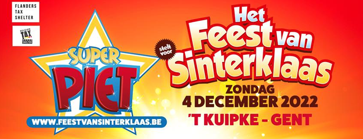 Superpiet en Sinterklaas vieren 'Het Feest van Sinterklaas' op zondag 4 december in 't Kuipke Gent