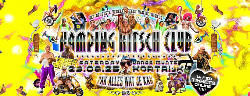 Ticketverkoop Kamping Kitsch Club 2025 start op 14 februari (Valentijn)