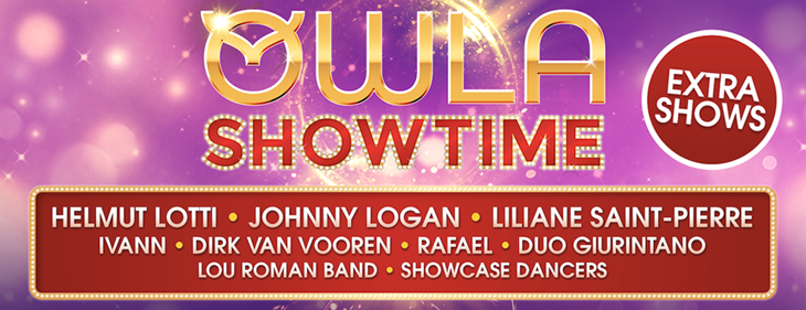 Extra shows voor zomerspektakel 'Owla Showtime' met o.a. Johnny Logan, Helmut Lotti en Liliane Saint-Pierre