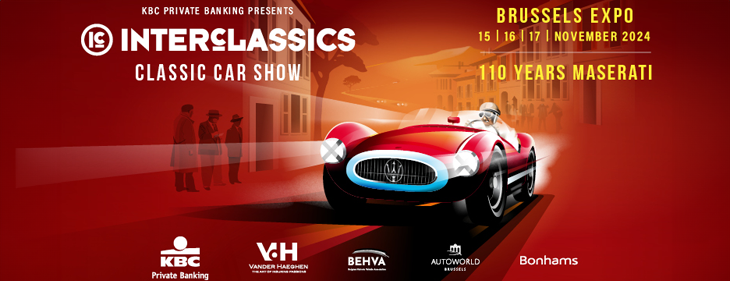 9de InterClassics Brussels viert 110de verjaardag van Maserati en start met een record voorverkoop
