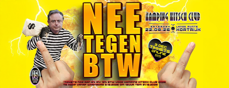 Kamping Kitsch Club zegt NEE tegen de BTW!