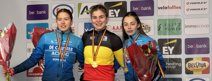 De Ceuster Acrog-rensters Lisa Maes en Zita Peeters pakken zilver en brons op het Belgisch kampioenschap veldrijden