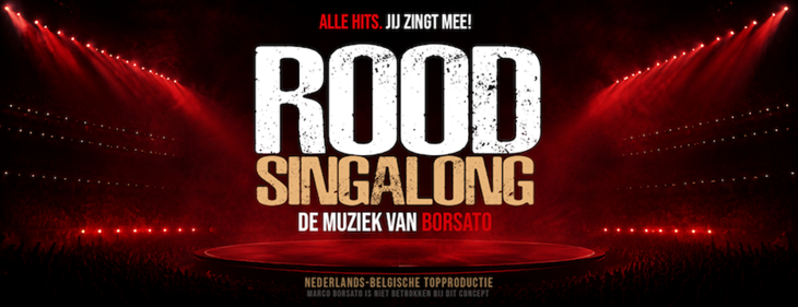 Wereldpremi&egrave;re van ROOD Singalong op 16 oktober 2026 in de Soeverein Lommel