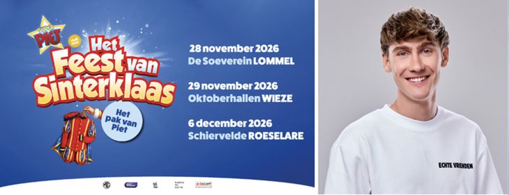 Nederlands fenomeen JOB Dutchtuber gastartiest op 'Het Feest van Sinterklaas' in Lommel, Wieze en Roeselare